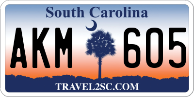 SC license plate AKM605