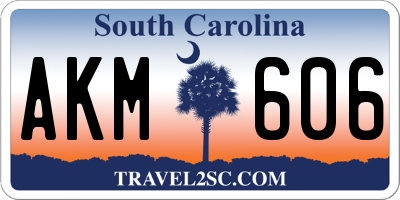 SC license plate AKM606