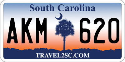 SC license plate AKM620