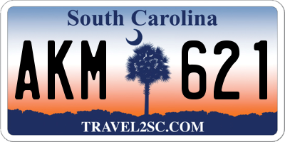 SC license plate AKM621
