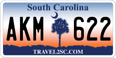 SC license plate AKM622