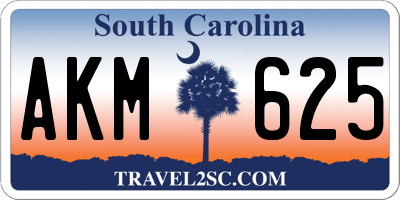 SC license plate AKM625