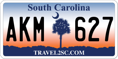 SC license plate AKM627
