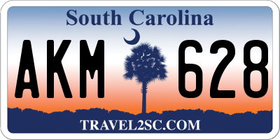 SC license plate AKM628