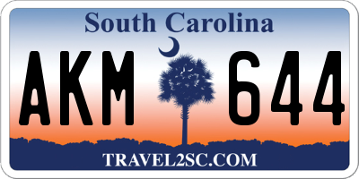 SC license plate AKM644