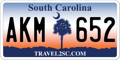 SC license plate AKM652