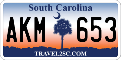 SC license plate AKM653
