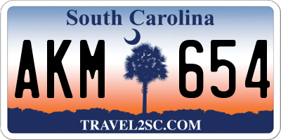 SC license plate AKM654