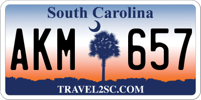 SC license plate AKM657