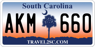 SC license plate AKM660
