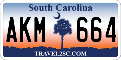 SC license plate AKM664