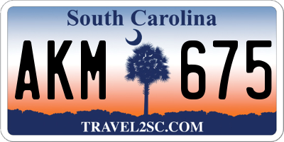 SC license plate AKM675