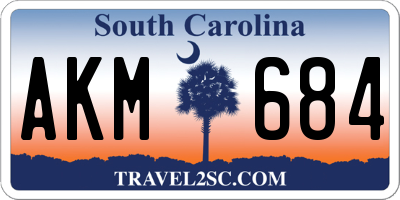 SC license plate AKM684