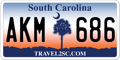 SC license plate AKM686