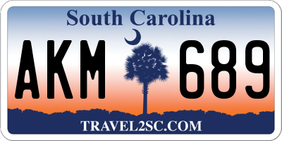 SC license plate AKM689