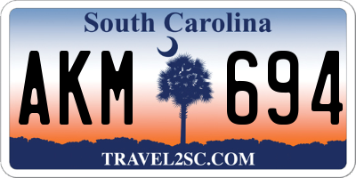 SC license plate AKM694