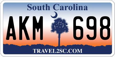 SC license plate AKM698