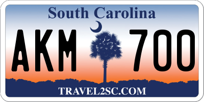 SC license plate AKM700