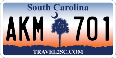 SC license plate AKM701