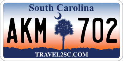 SC license plate AKM702