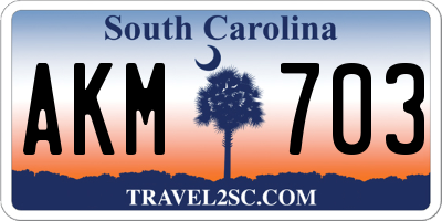 SC license plate AKM703