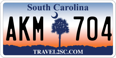 SC license plate AKM704