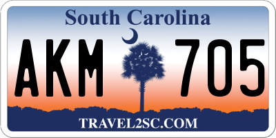 SC license plate AKM705