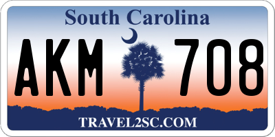 SC license plate AKM708