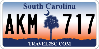 SC license plate AKM717