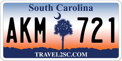 SC license plate AKM721