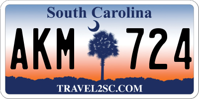 SC license plate AKM724