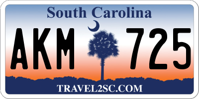 SC license plate AKM725
