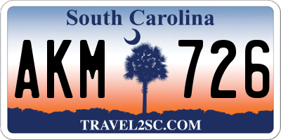 SC license plate AKM726