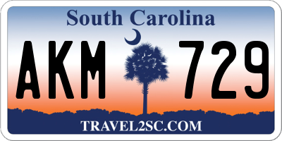 SC license plate AKM729