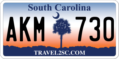 SC license plate AKM730