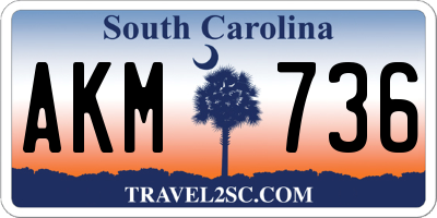 SC license plate AKM736