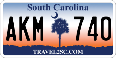 SC license plate AKM740