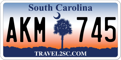 SC license plate AKM745
