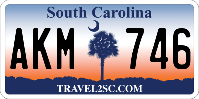SC license plate AKM746