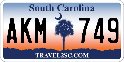 SC license plate AKM749