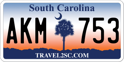 SC license plate AKM753