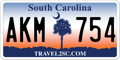 SC license plate AKM754