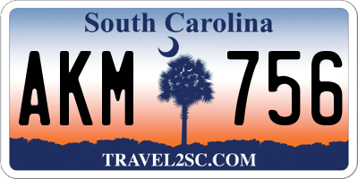 SC license plate AKM756