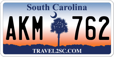 SC license plate AKM762