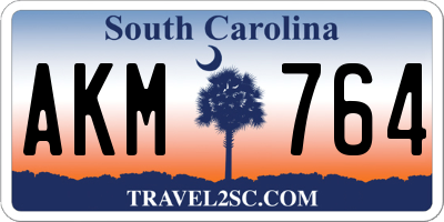 SC license plate AKM764