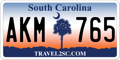 SC license plate AKM765