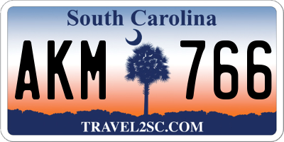 SC license plate AKM766