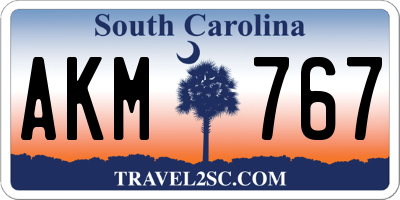 SC license plate AKM767