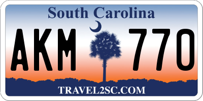 SC license plate AKM770