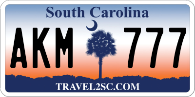 SC license plate AKM777